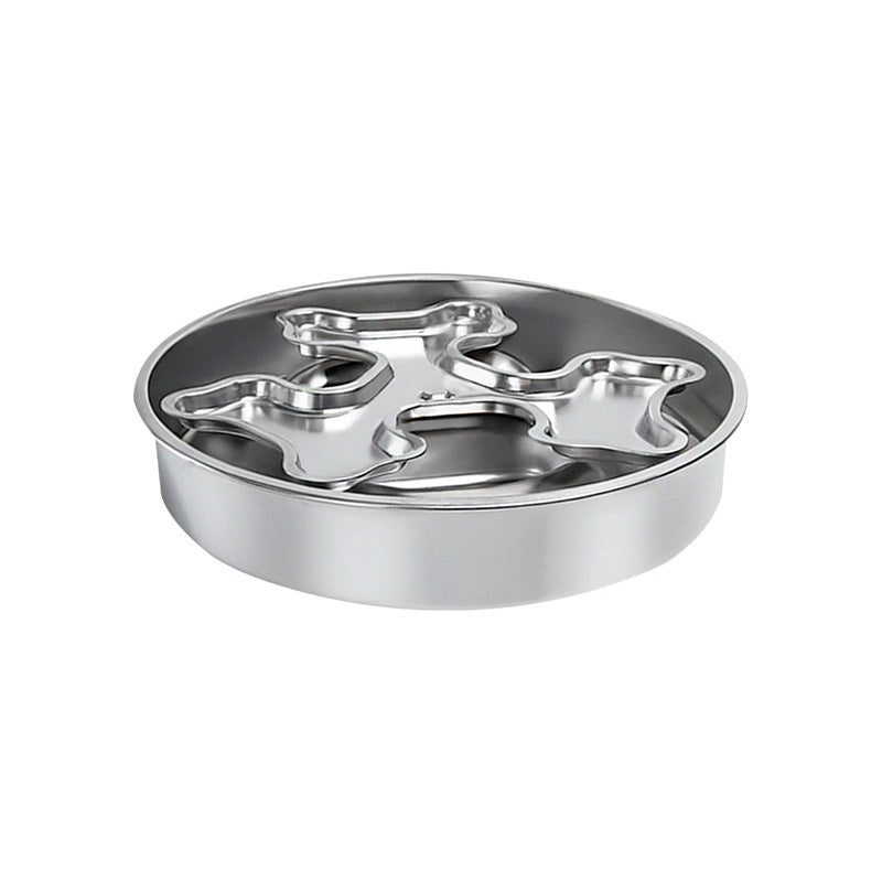 Stainless Steel Rotating Pet Bowl To Prevent Choking